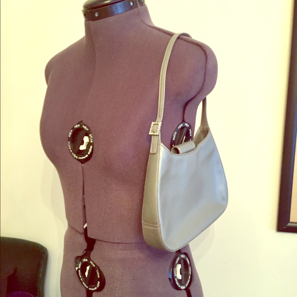 Coach RARE silver evening bag w/accent buckle